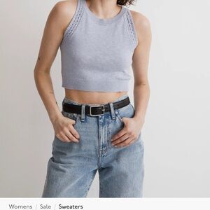 Madewell Crochet- Trim Crop Sweater Tank
